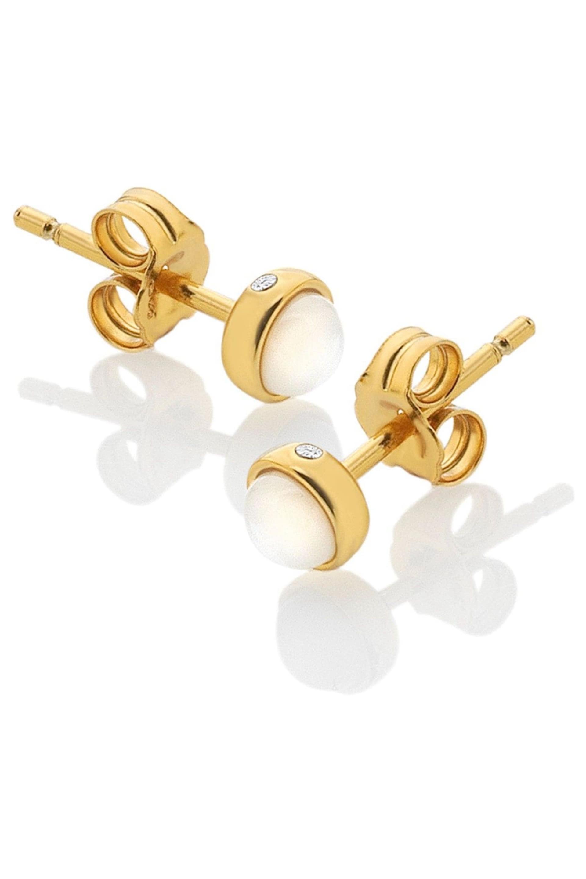 Hot Diamonds X JJ Gold Tone Calm Mother of Pearl Stud Earrings - Image 1 of 3