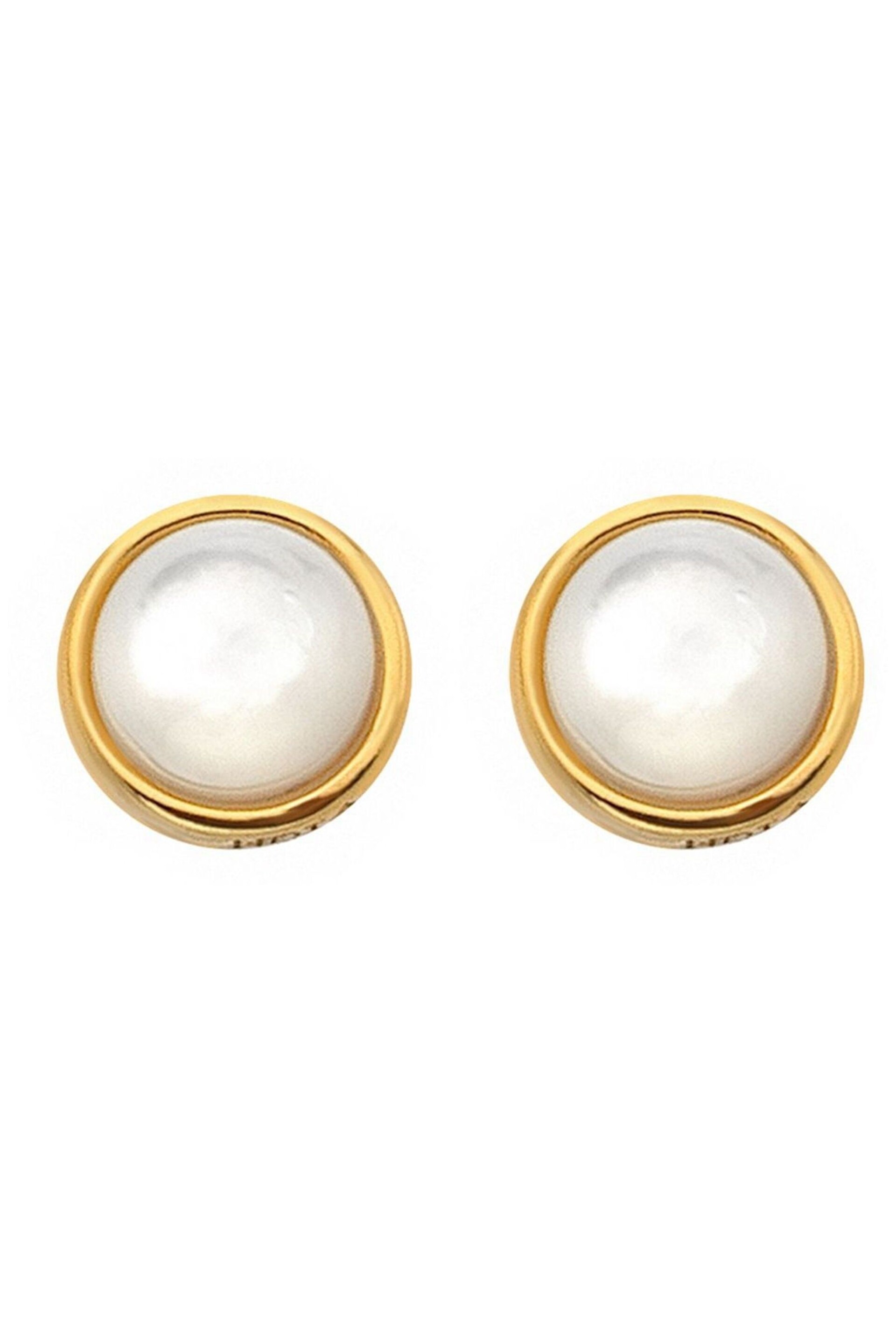 Hot Diamonds X JJ Gold Tone Calm Mother of Pearl Stud Earrings - Image 2 of 3