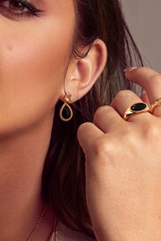 Hot Diamonds Gold Tone X JJ Black Onyx Oval Earrings - Image 3 of 3