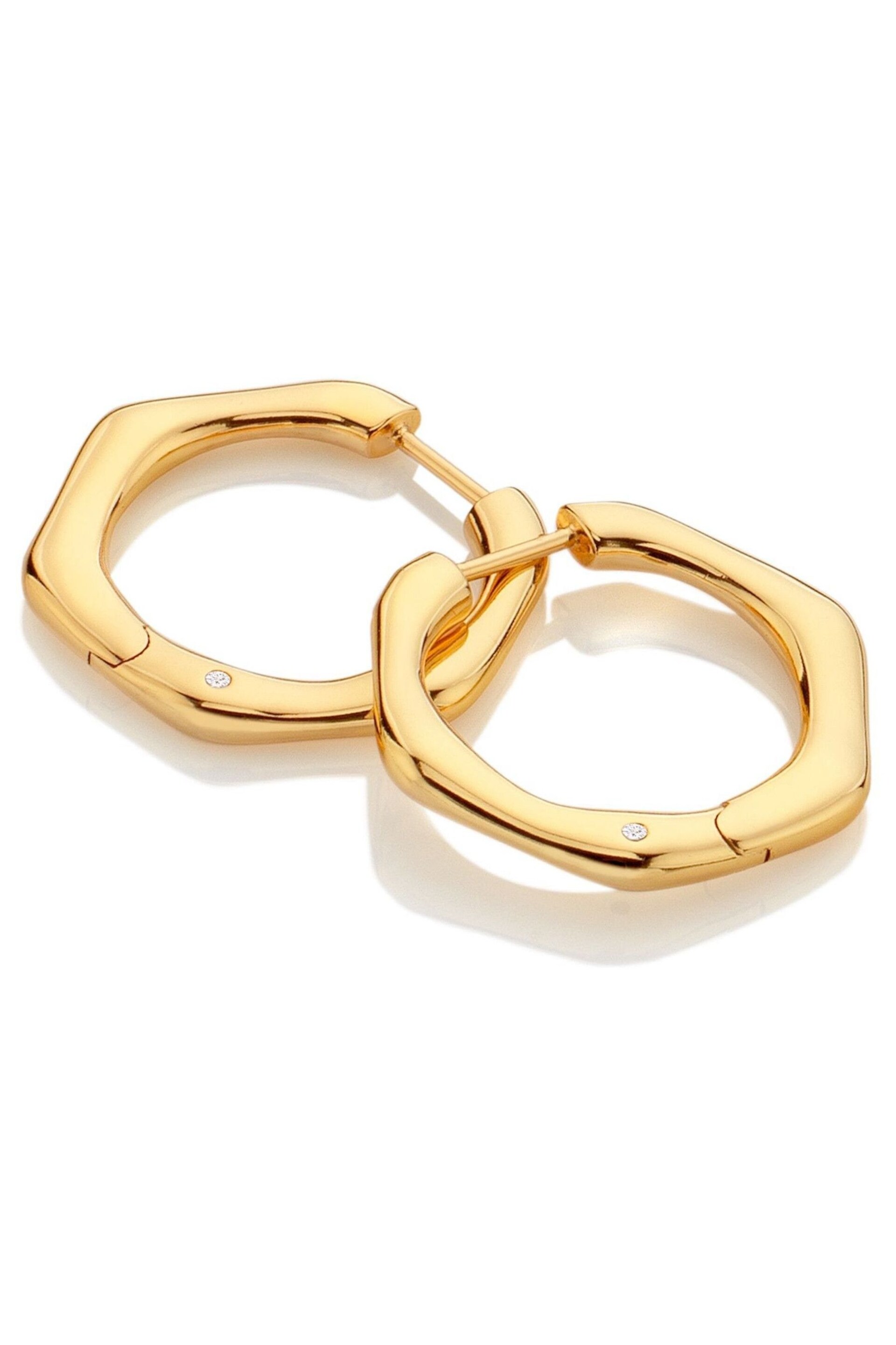 Hot Diamonds HD X JJ Gold Tone Fluid Earrings - Image 1 of 3