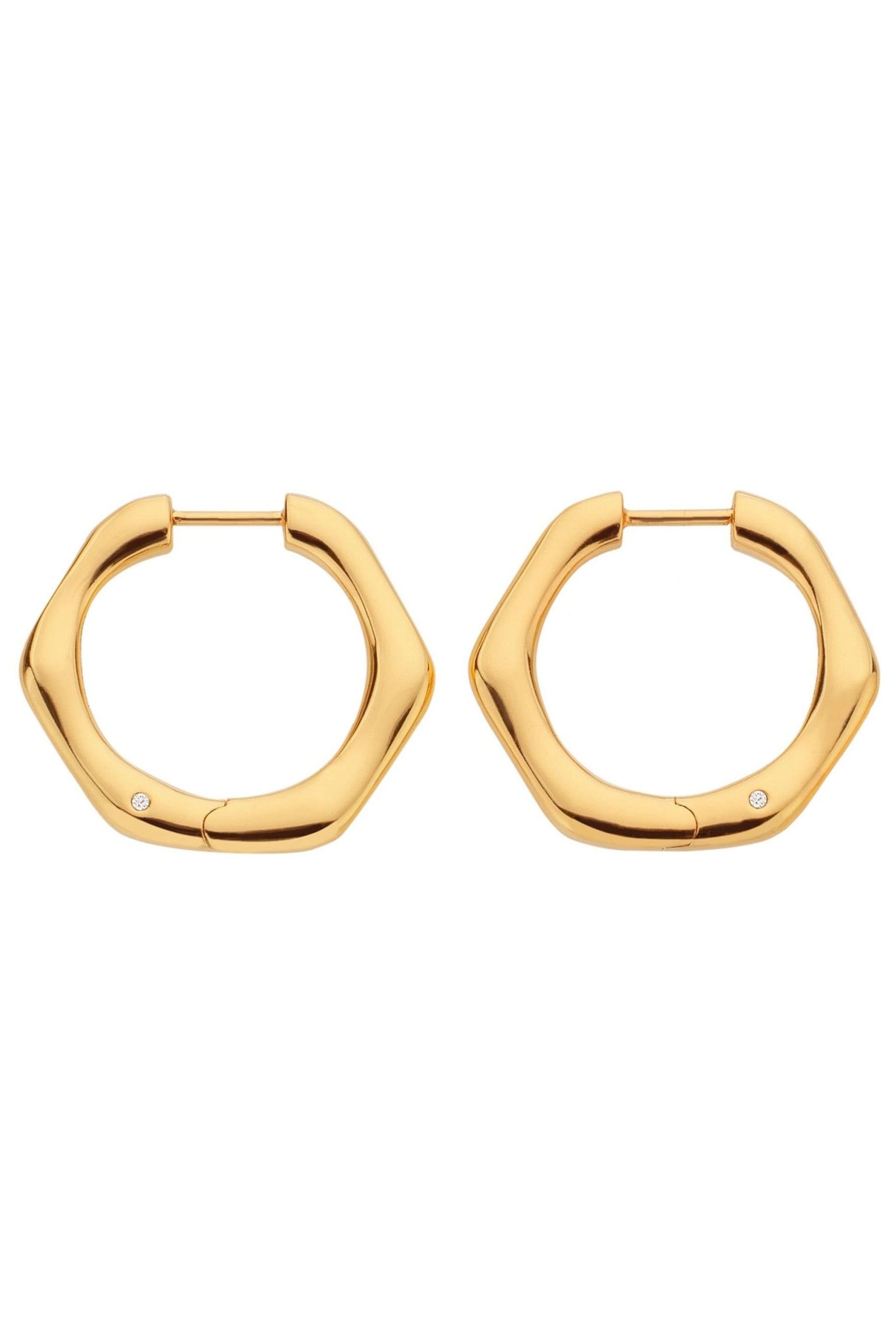 Hot Diamonds HD X JJ Gold Tone Fluid Earrings - Image 2 of 3