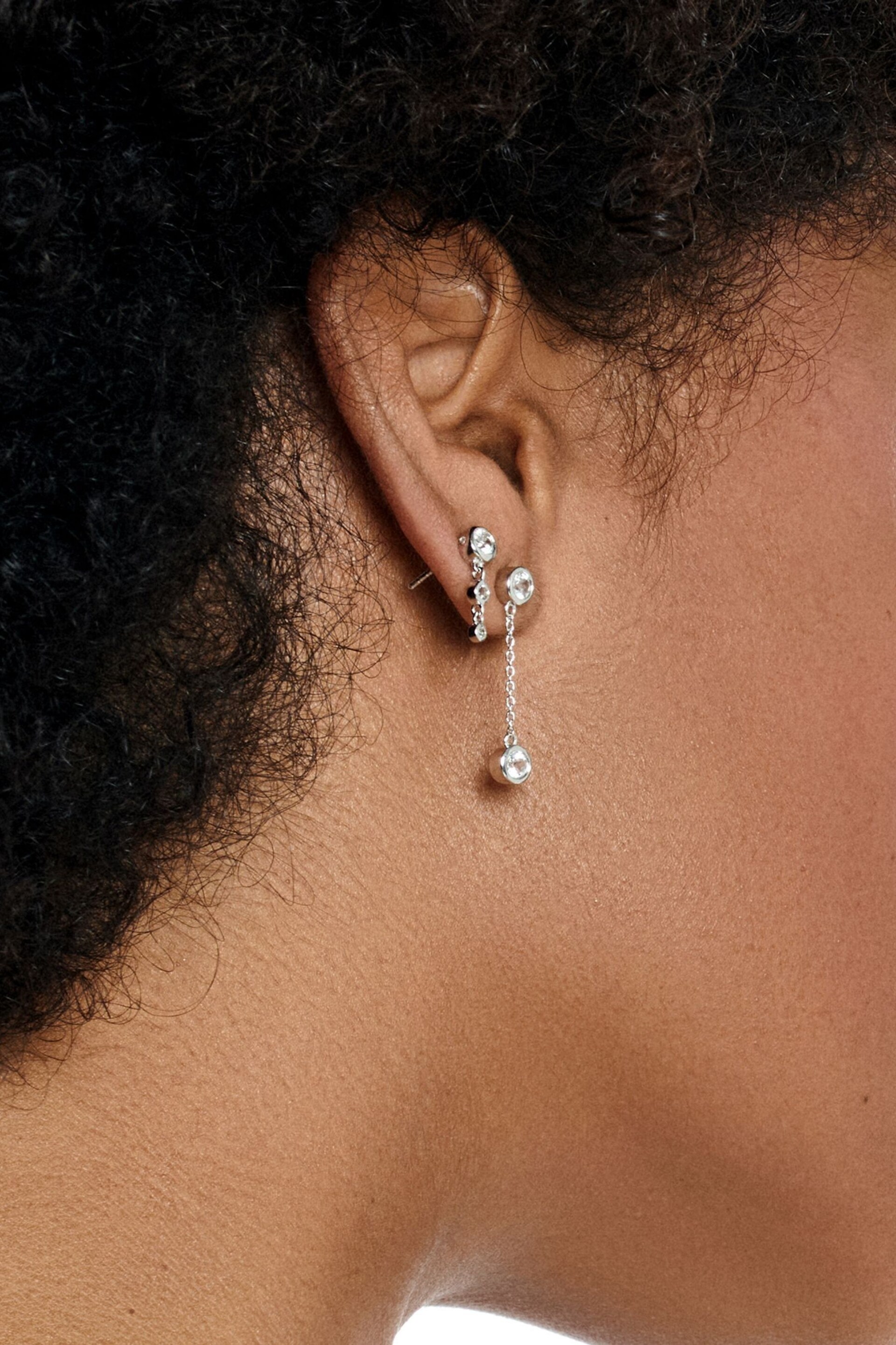 Hot Diamonds Silver Tone Tender Waterfall Earrings - Image 3 of 3
