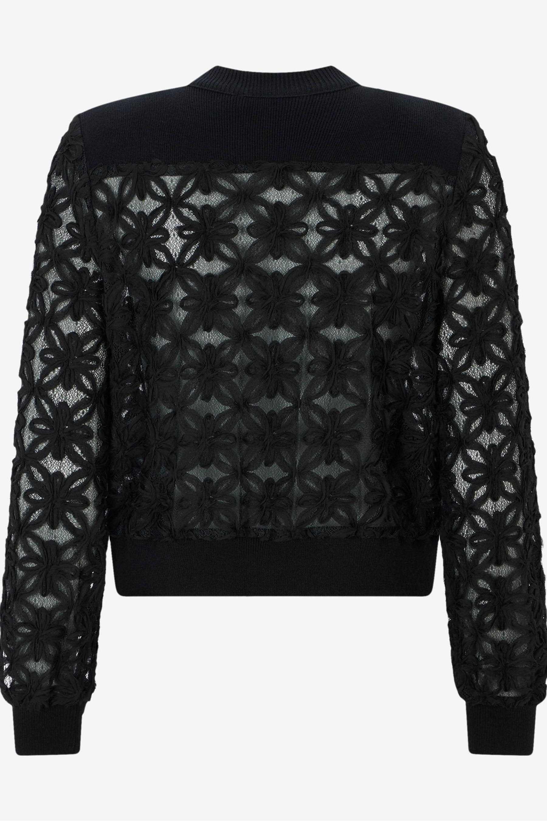 Lace bomber jacket black shop