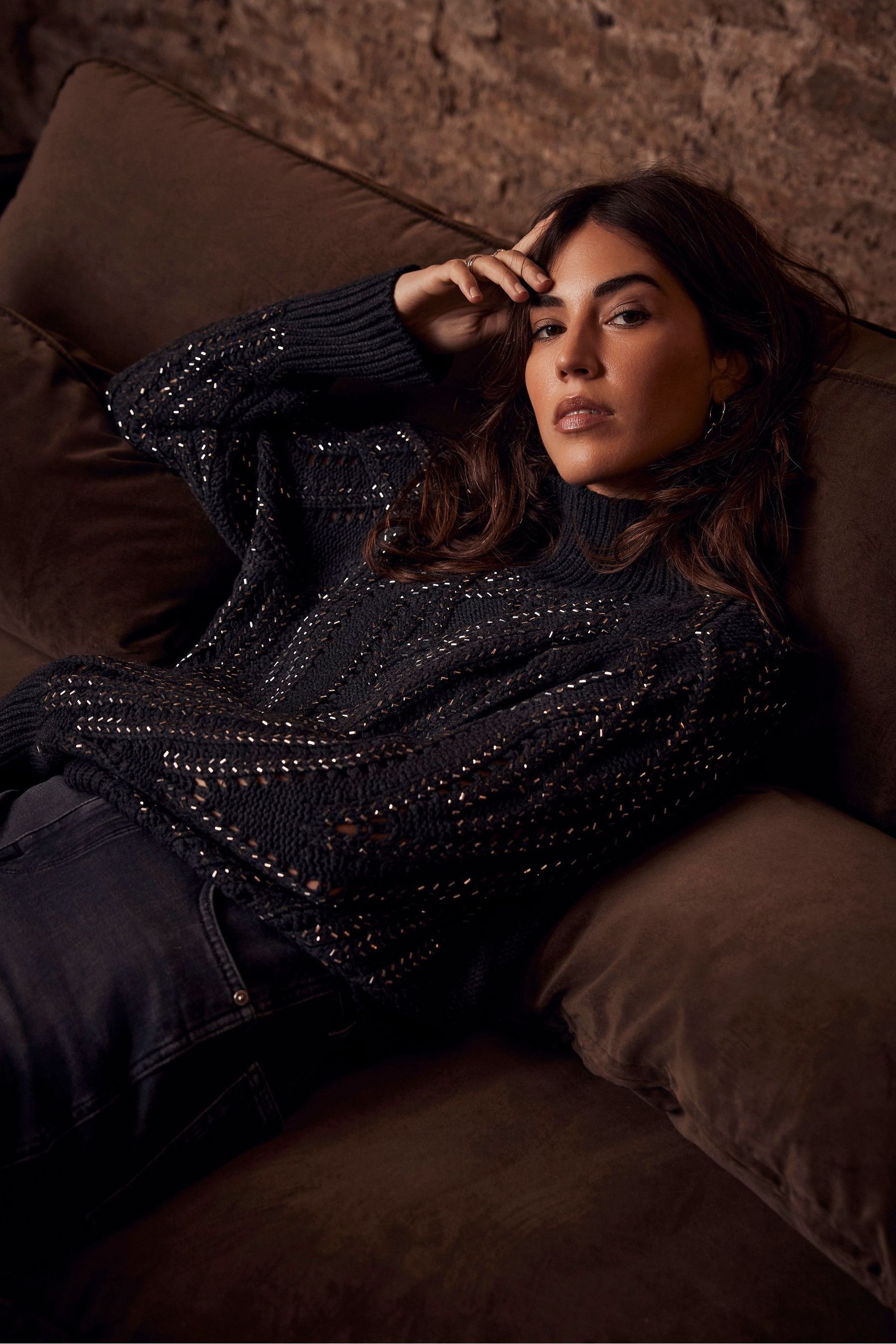 Buy Mint Velvet Black Diamante Jumper from Next Lithuania