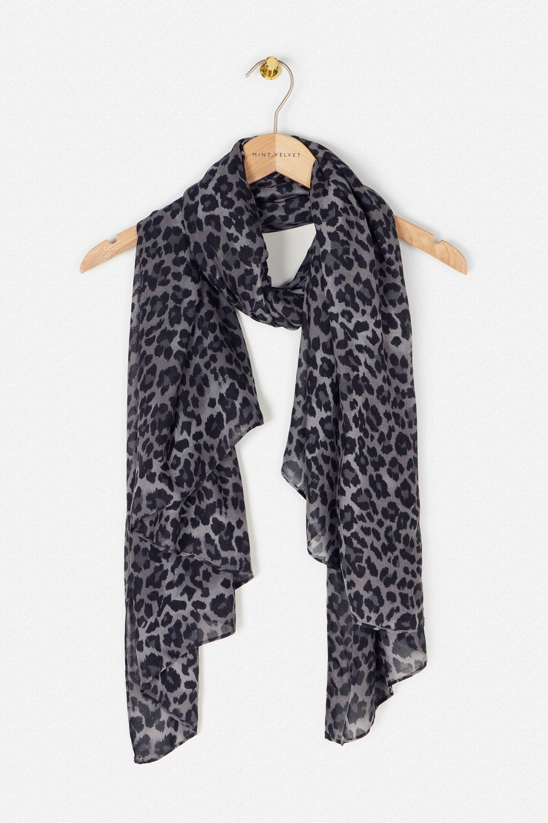 Buy Mint Velvet Grey Animal Print Scarf from Next Luxembourg