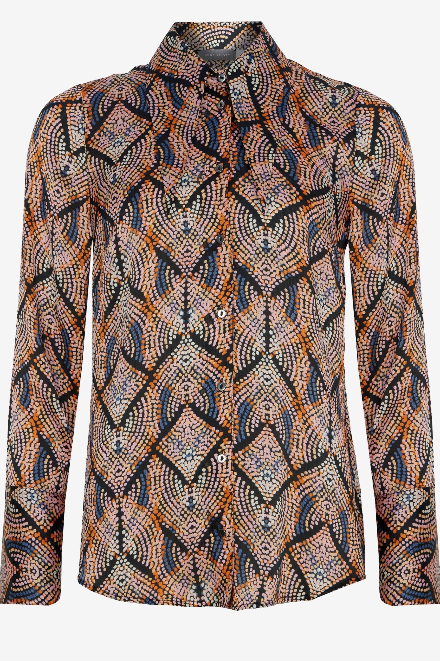 Buy Mint Velvet Orange Geo Print Satin Shirt from Next Luxembourg