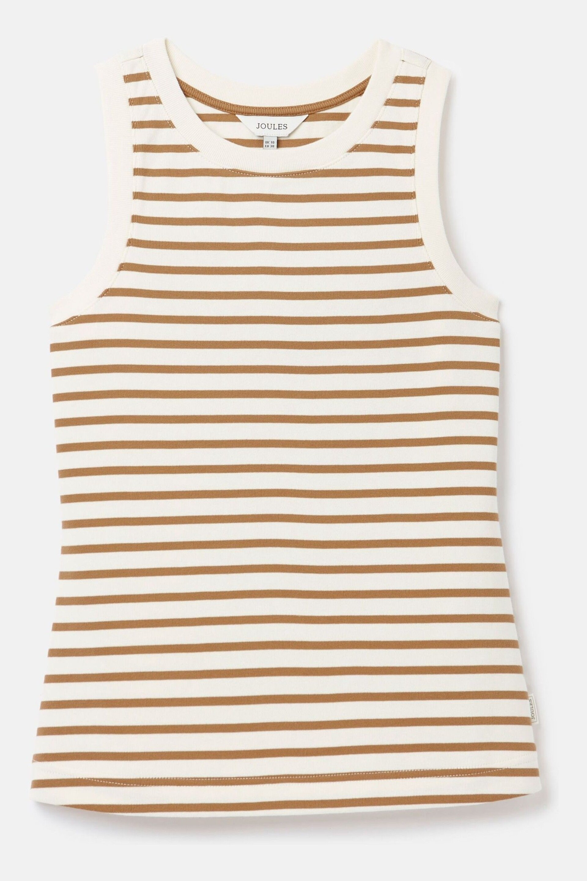 Joules Harbour Cream & Tan Striped Jersey Vest - Image 7 of 7