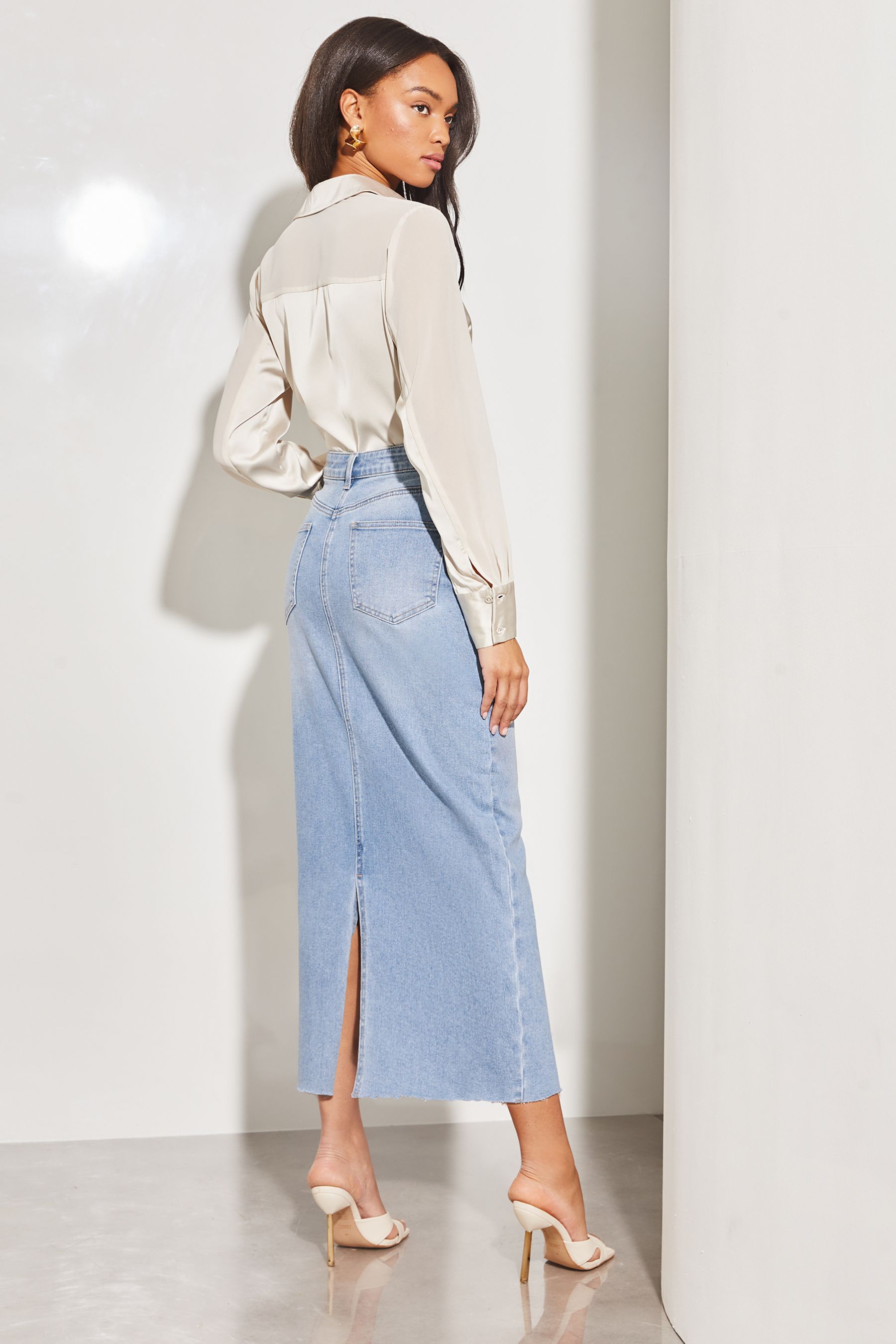 Next high waisted denim skirt store