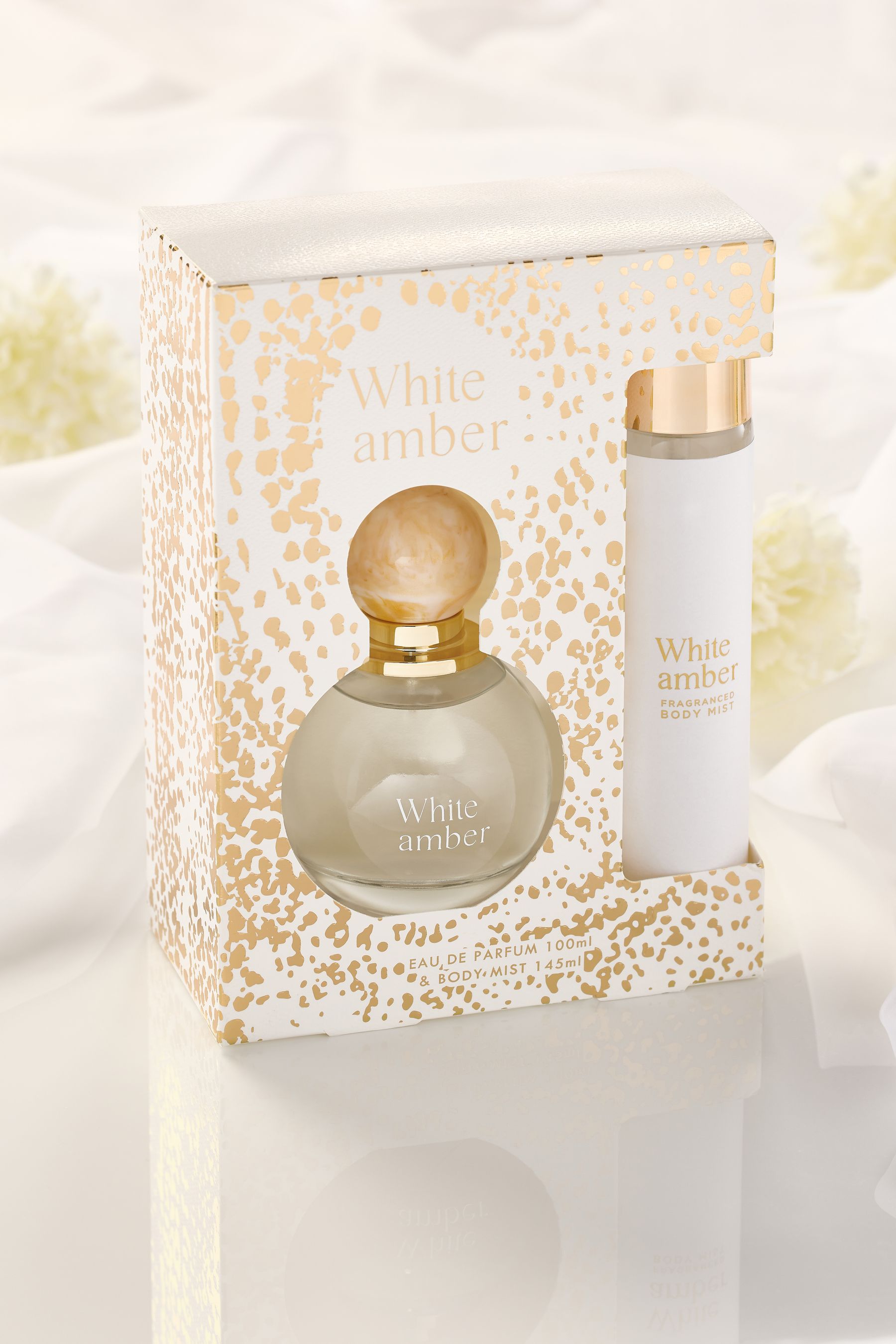 White Amber 100ml Perfume and 145ml Body Mist Gift Set