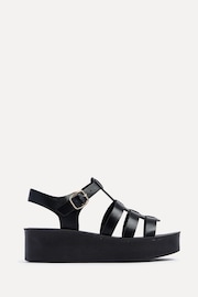 Linzi Black Rhoades Gladiator Inspired Flatform Sandals - Image 2 of 5