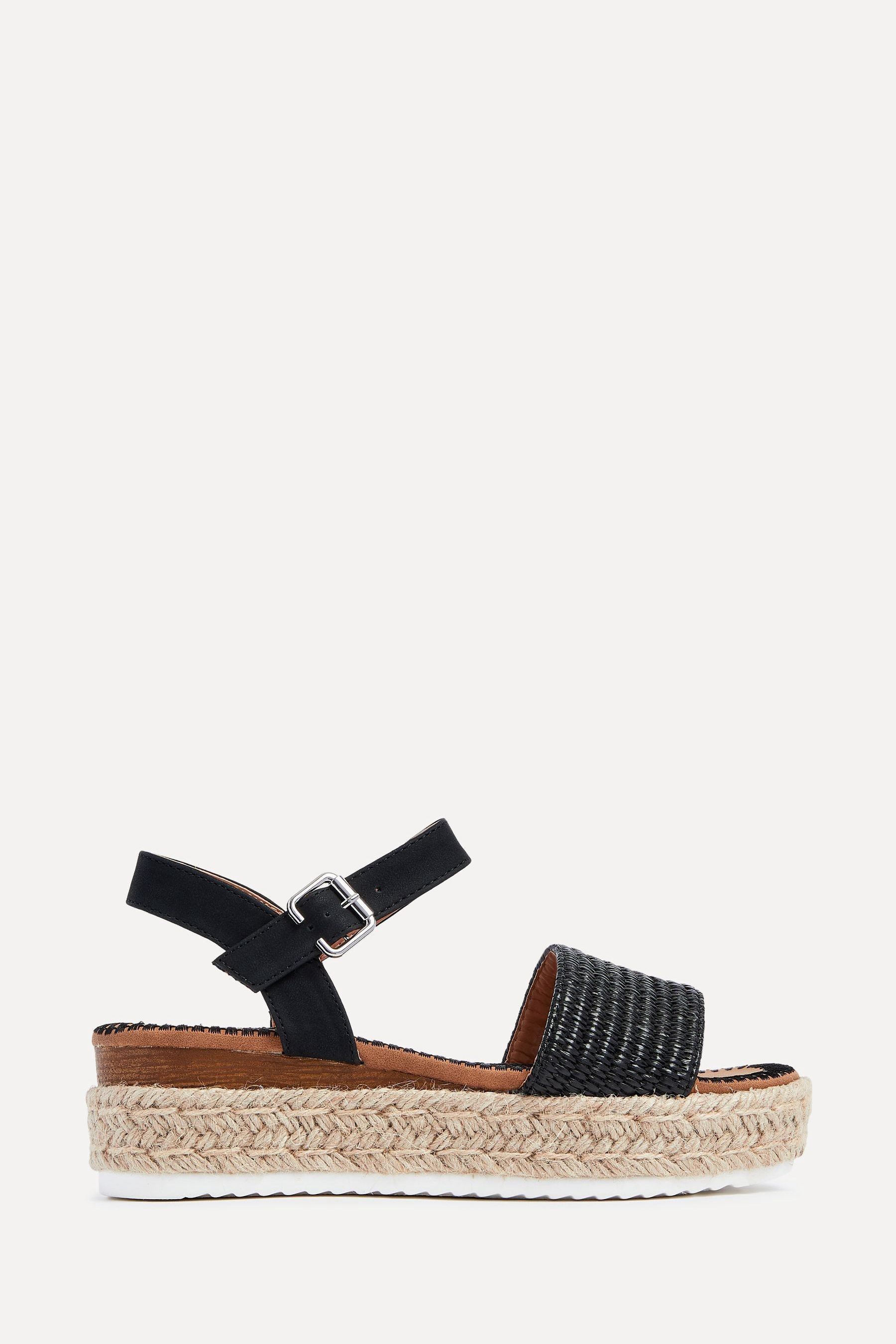 Buy Linzi Black Panama Two Part Raffia Flatform Sandals from the Next UK online shop