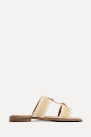 Linzi Natural JoJo Flat Sandals With Raffia Straps And Large Buckle Detail - Image 2 of 5