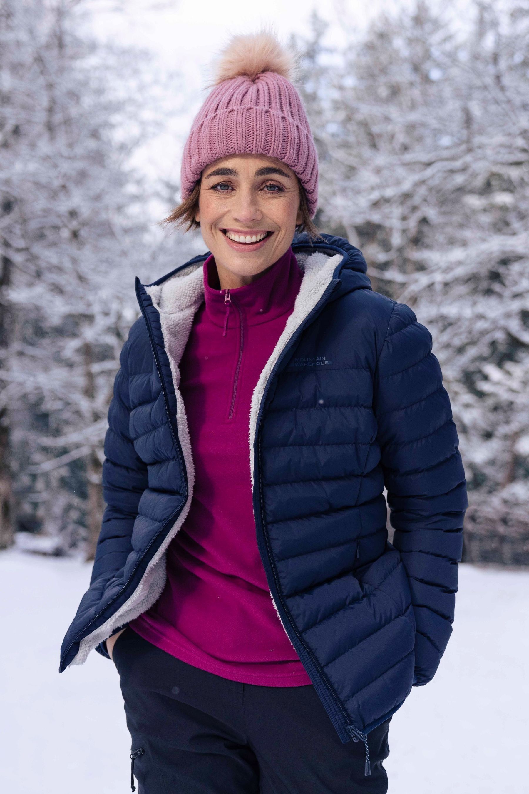Mountain Warehouse Blue Seasons Womens Water Resistant Faux Fur Lined Padded Jacket
