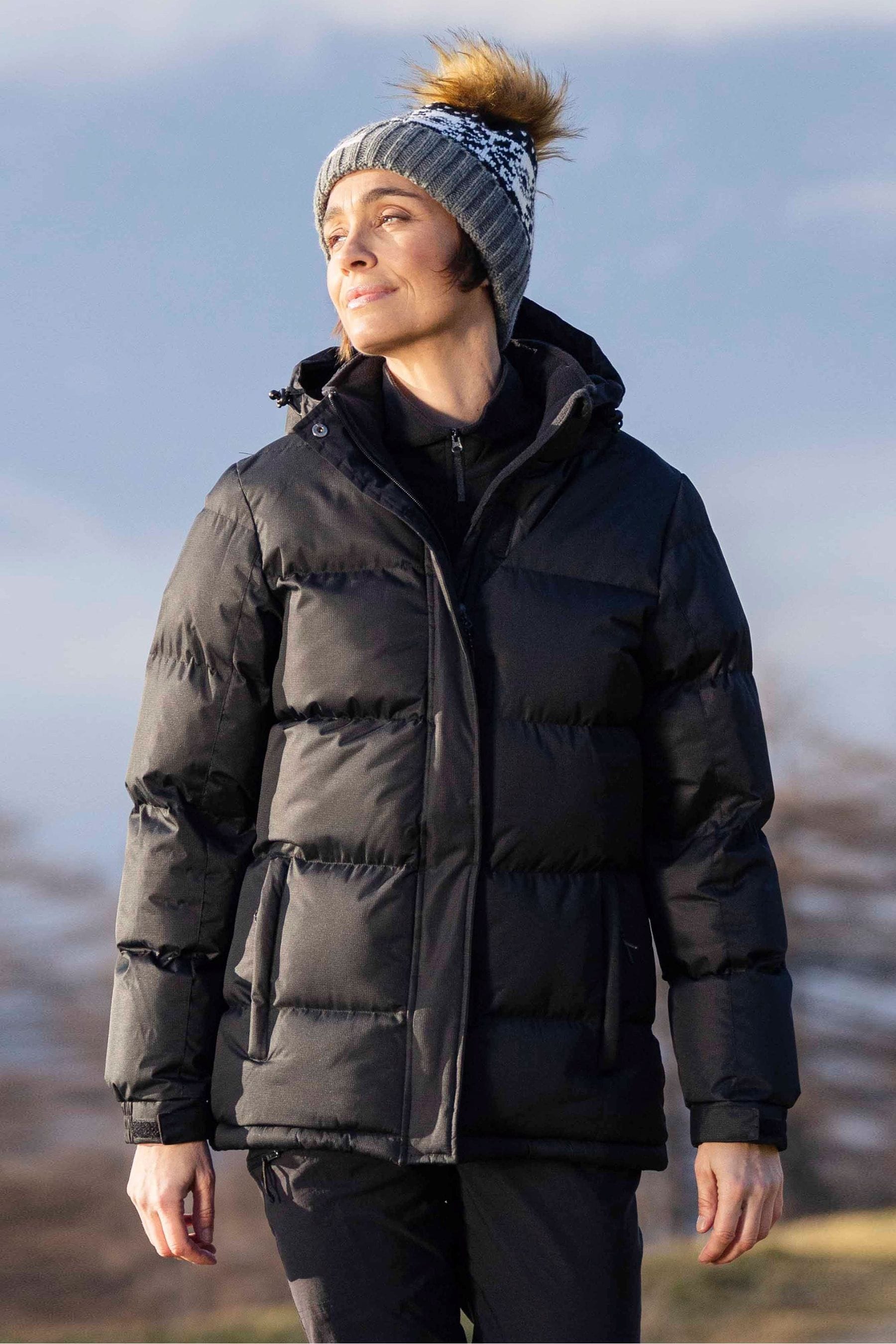 Mountain Warehouse Black Snow Womens Water Resistant Padded Jacket