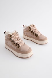 Neutral Brown Chunky Lace Skate High Top Trainers - Image 1 of 7