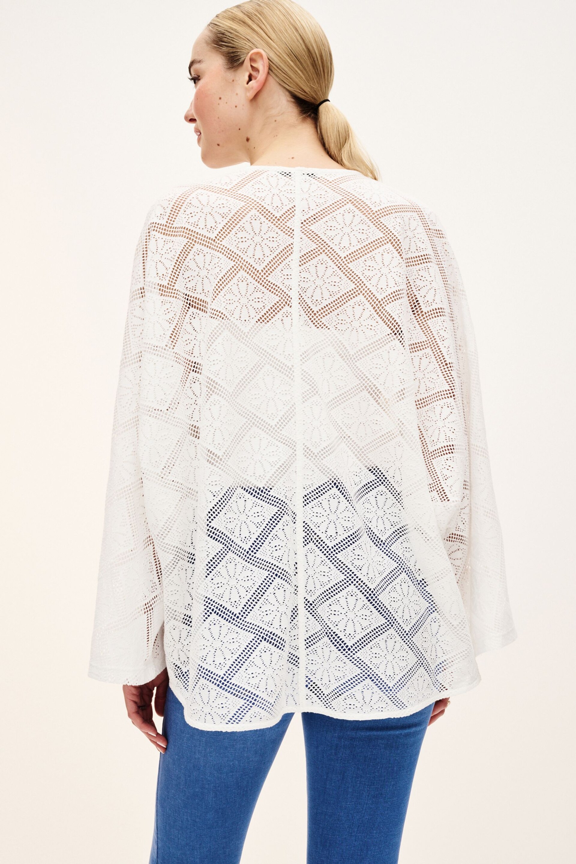 White Crochet Cardigan - Image 2 of 6