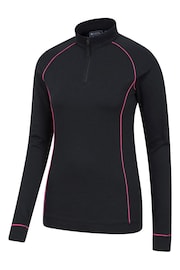 Mountain Warehouse Black Womens Bamboo Thermal Zip Neck Top - Image 4 of 5