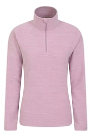 Mountain Warehouse Pink Snowdon Melange Womens Half-Zip Fleece - Image 1 of 4