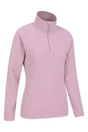 Mountain Warehouse Pink Snowdon Melange Womens Half-Zip Fleece - Image 2 of 4