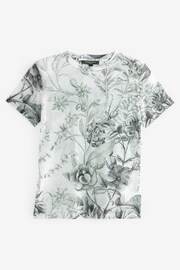 Ecru Floral Kew Collection Short Sleeve Mesh Top - Image 5 of 6