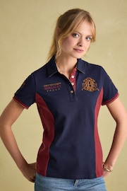 Joules Official Burghley Navy/Burgundy Polo Shirt - Image 1 of 6