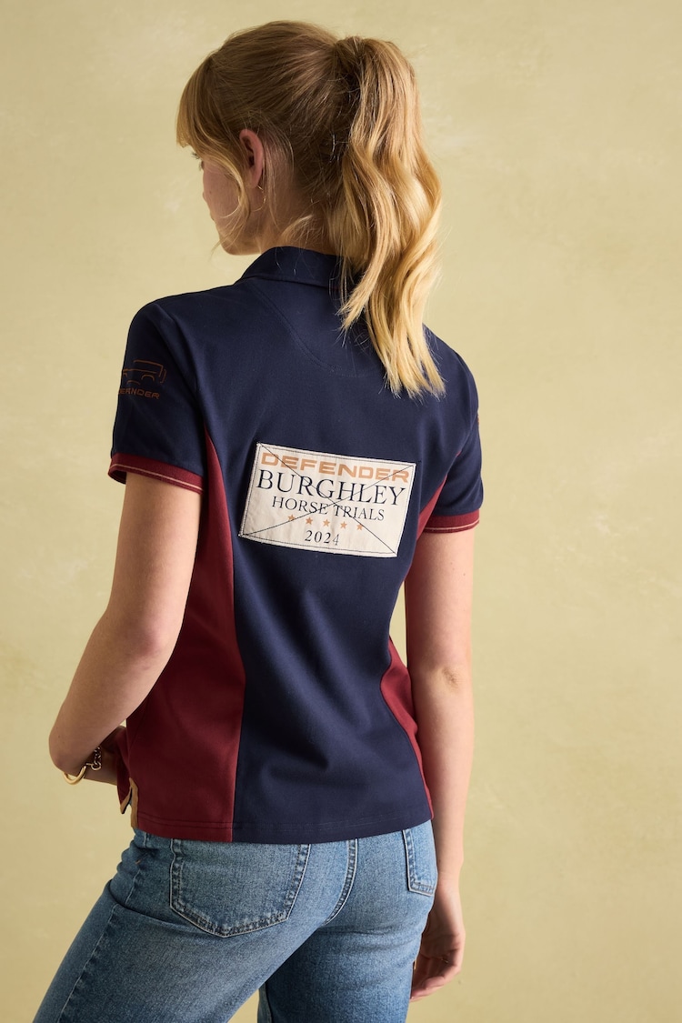 Joules Official Burghley Navy/Burgundy Polo Shirt - Image 2 of 6