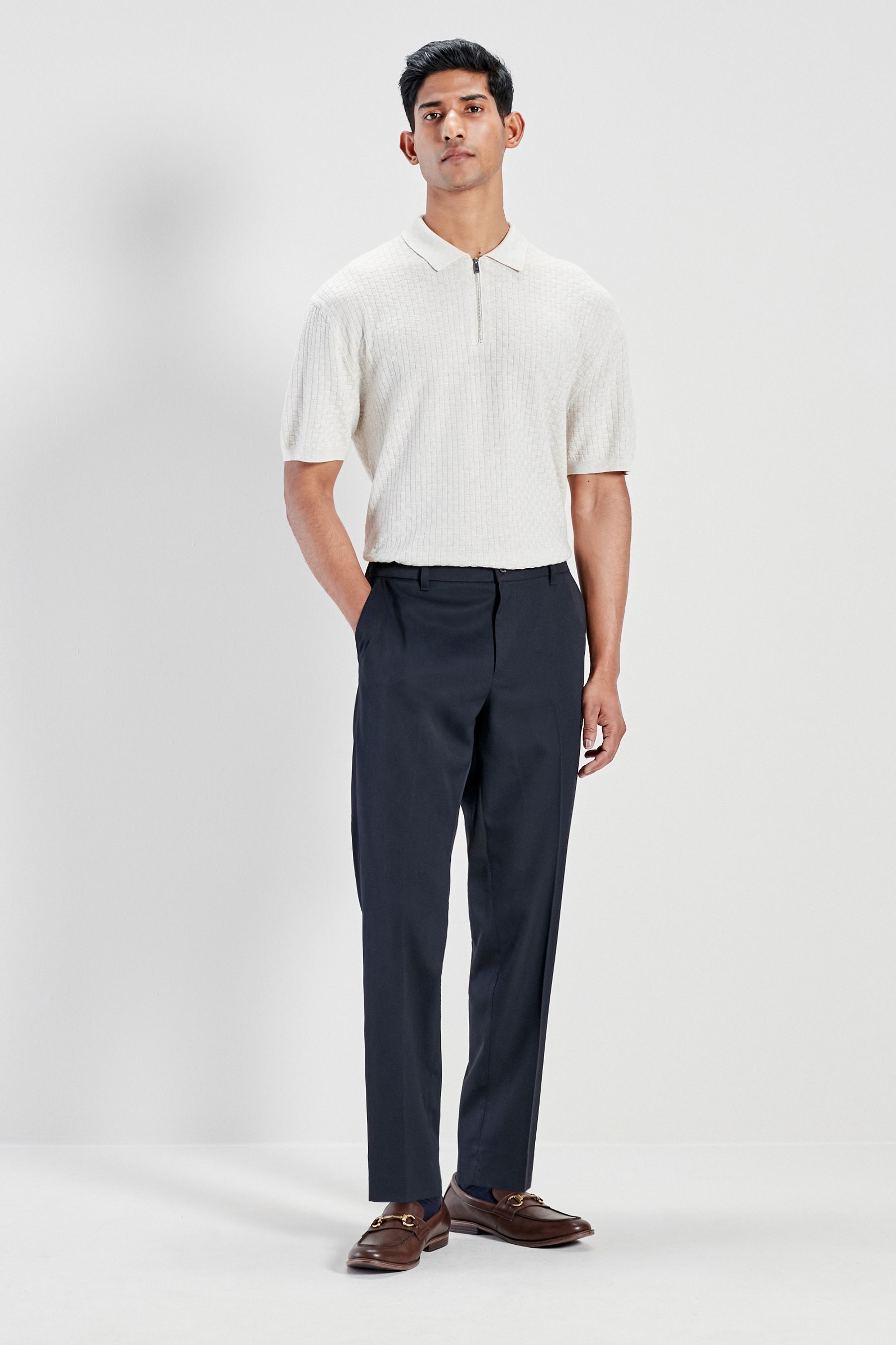 Buy Navy Blue Smart Twill Joggers from Next USA