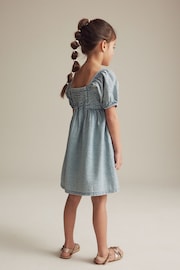 Blue Textured Cotton Dress (3-16yrs) - Image 3 of 3