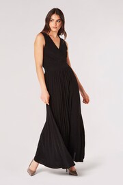 Apricot Black Sparkle Pleated Maxi Dress - Image 3 of 5