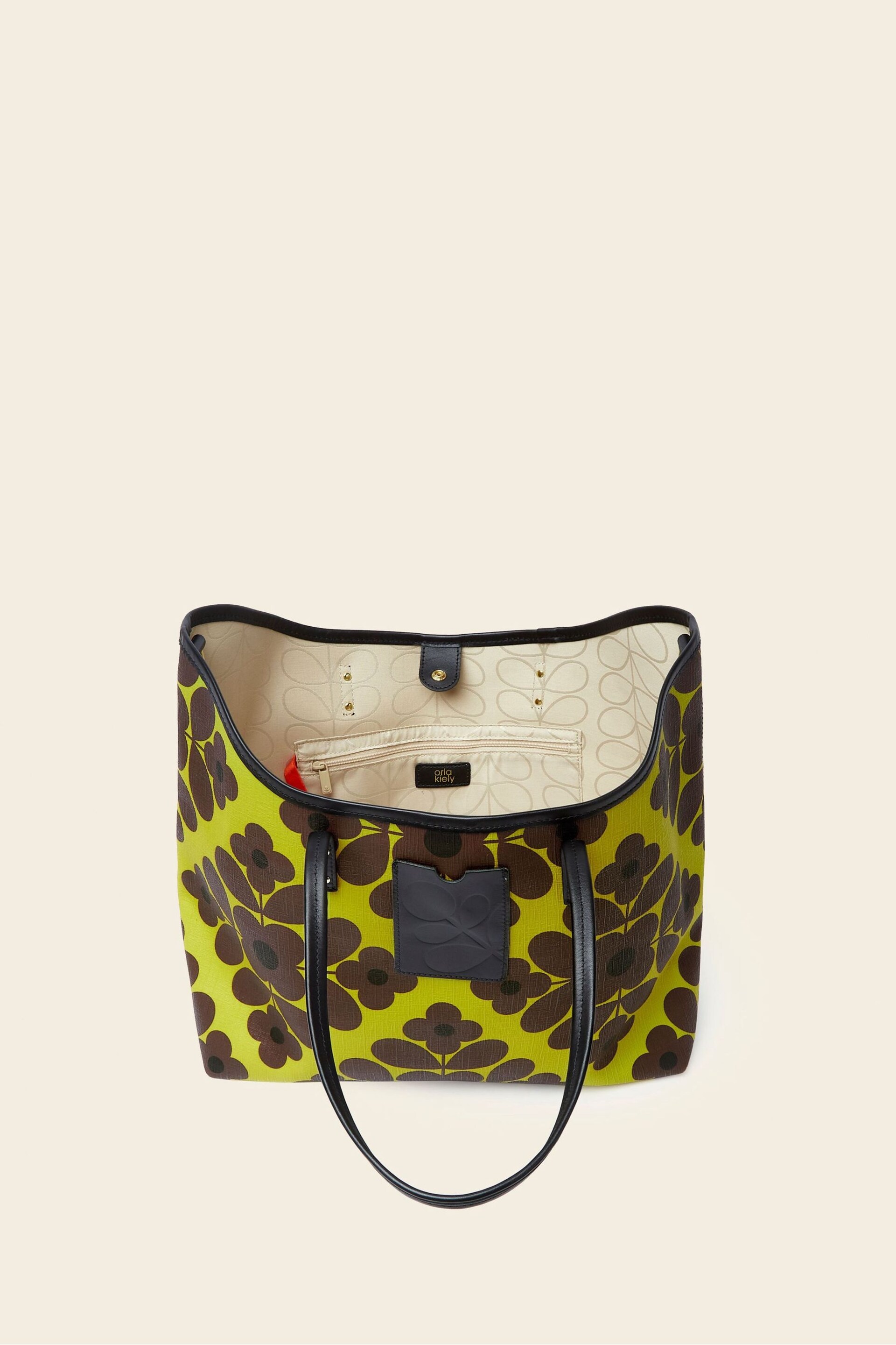 Orla Kiely Green Carrymore Tote Bag - Image 3 of 4