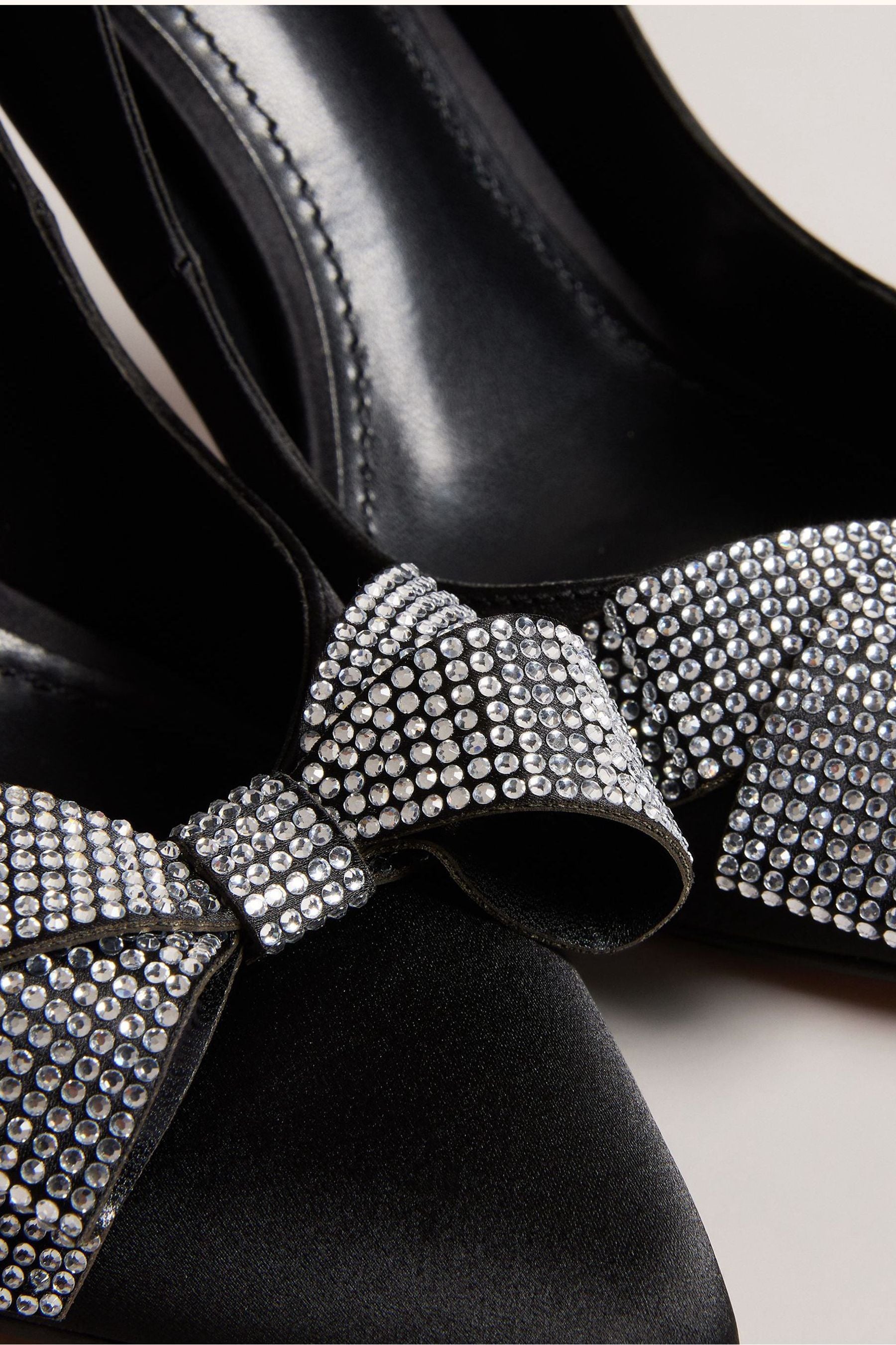 Buy Ted Baker Black Satin Crystal Bow Court Shoes from Next Luxembourg