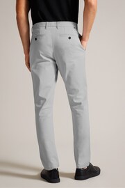 Ted Baker Grey Slim Fit Textured Chino Trousers - Image 2 of 5