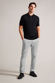 Ted Baker Grey Slim Fit Textured Chino Trousers - Image 3 of 5
