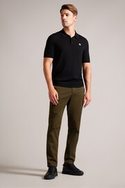 Ted Baker Green Slim Fit Textured Chino Trousers - Image 3 of 5