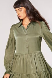 Apricot Green Tiered Shirt Dress - Image 5 of 5