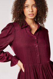 Apricot Red Tiered Shirt Dress - Image 4 of 4