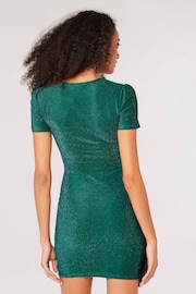 Apricot Green Ruched Bodycon Faux Wrap Dress - Image 2 of 4