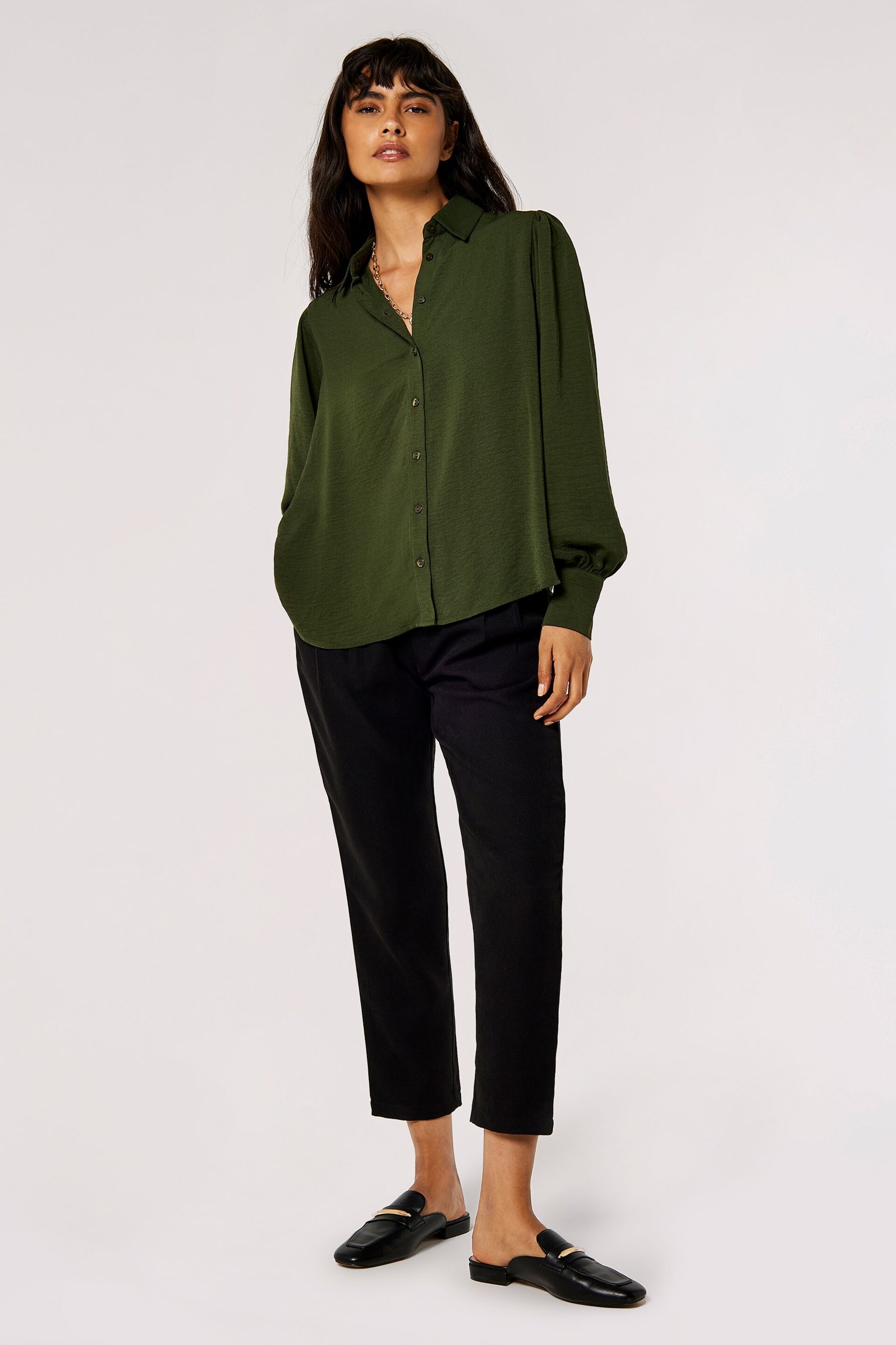 Apricot Green Airflow Volume Sleeve Shirt - Image 5 of 5