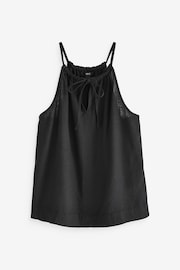 Black Linen Blend Cami Top - Image 4 of 5