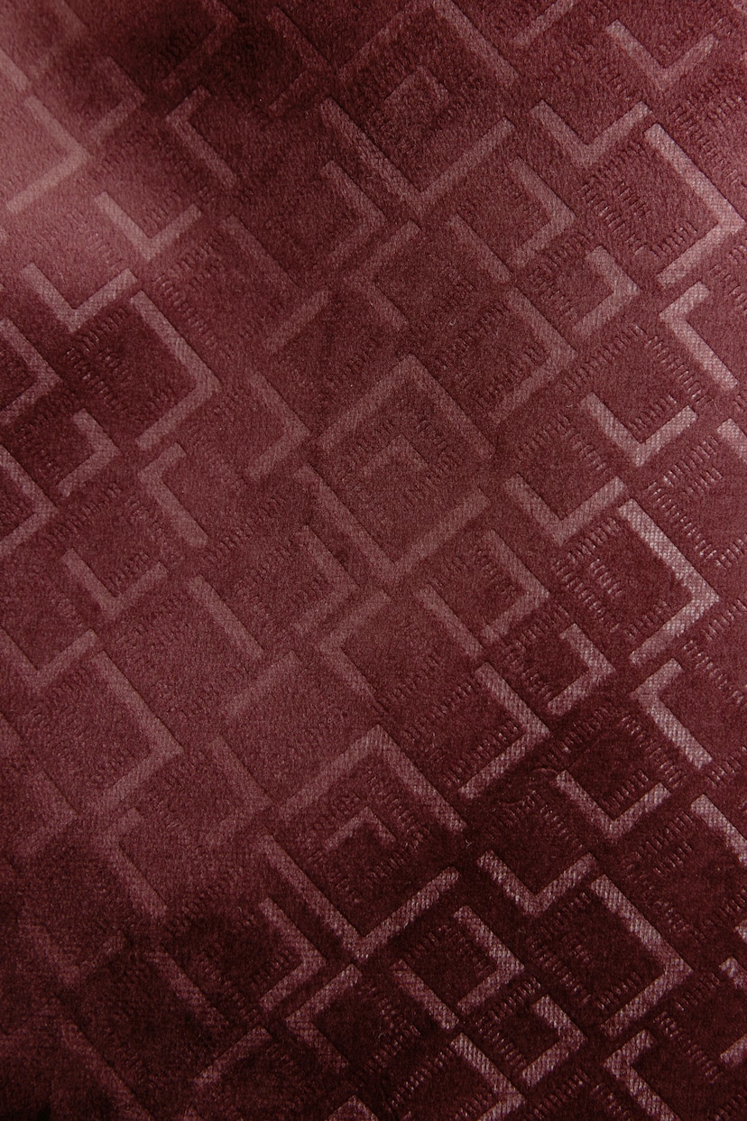 Burgundy Red Regular Fit Slim Fit Patterned Velvet Blazer - Image 11 of 11