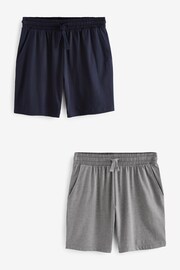 Grey/Navy Blue 2 Pack Lasting Fresh Cotton Rich Pyjama Shorts - Image 10 of 12