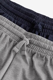 Grey/Navy Blue 2 Pack Lasting Fresh Cotton Rich Pyjama Shorts - Image 11 of 12