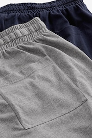 Grey/Navy Blue 2 Pack Lasting Fresh Cotton Rich Pyjama Shorts - Image 12 of 12