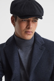 Reiss Navy Arbor Wool Blend Baker Boy Cap - Image 2 of 4