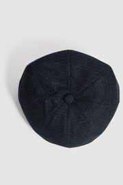 Reiss Navy Arbor Wool Blend Baker Boy Cap - Image 4 of 4