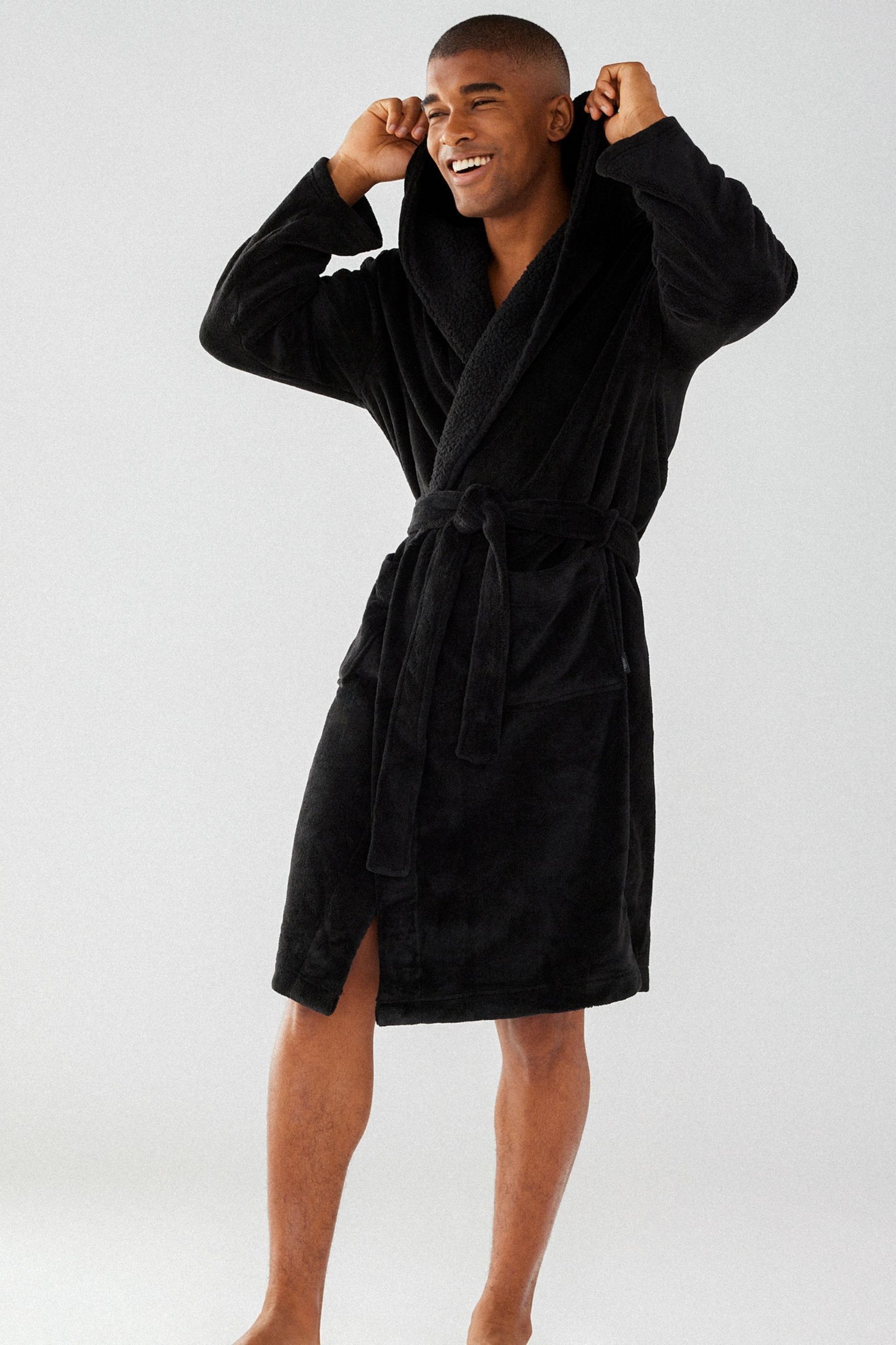 Mens long dressing gown with hood hotsell