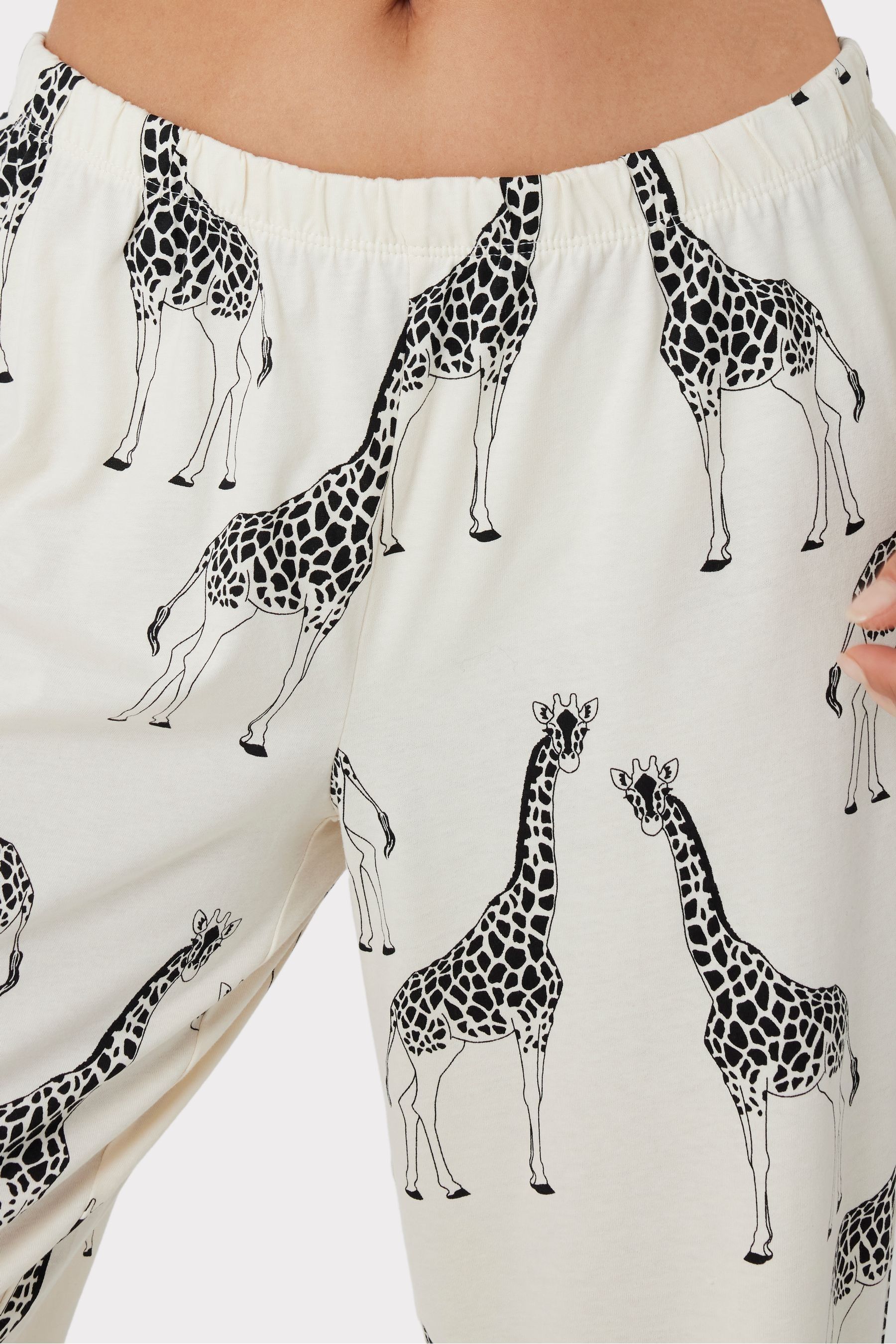 Buy Chelsea Peers Cream Giraffe Button Up Long Pyjama Set from Next USA