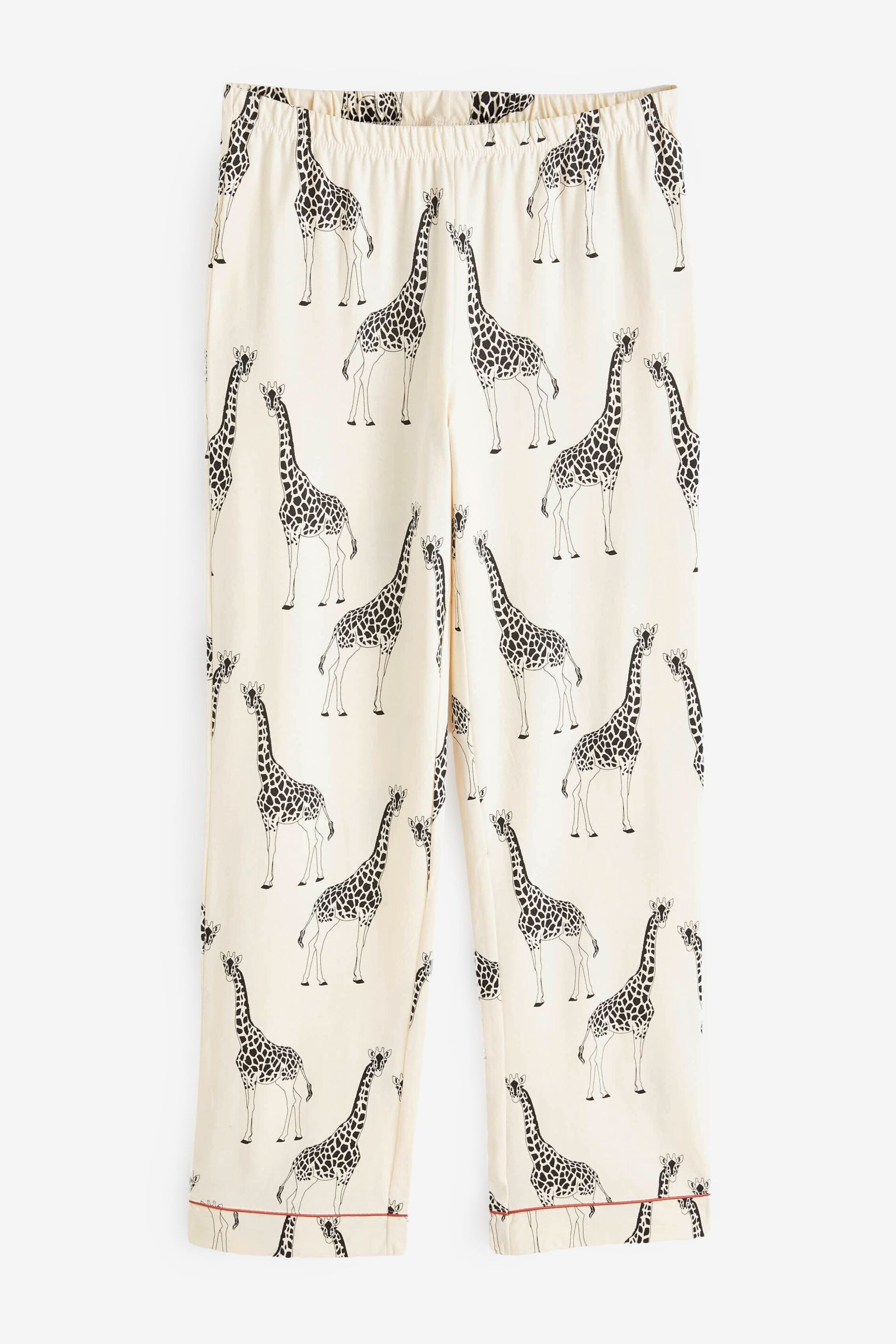 Chelsea Peers Cream Giraffe Button Up Long Pyjama Set - Image 9 of 9