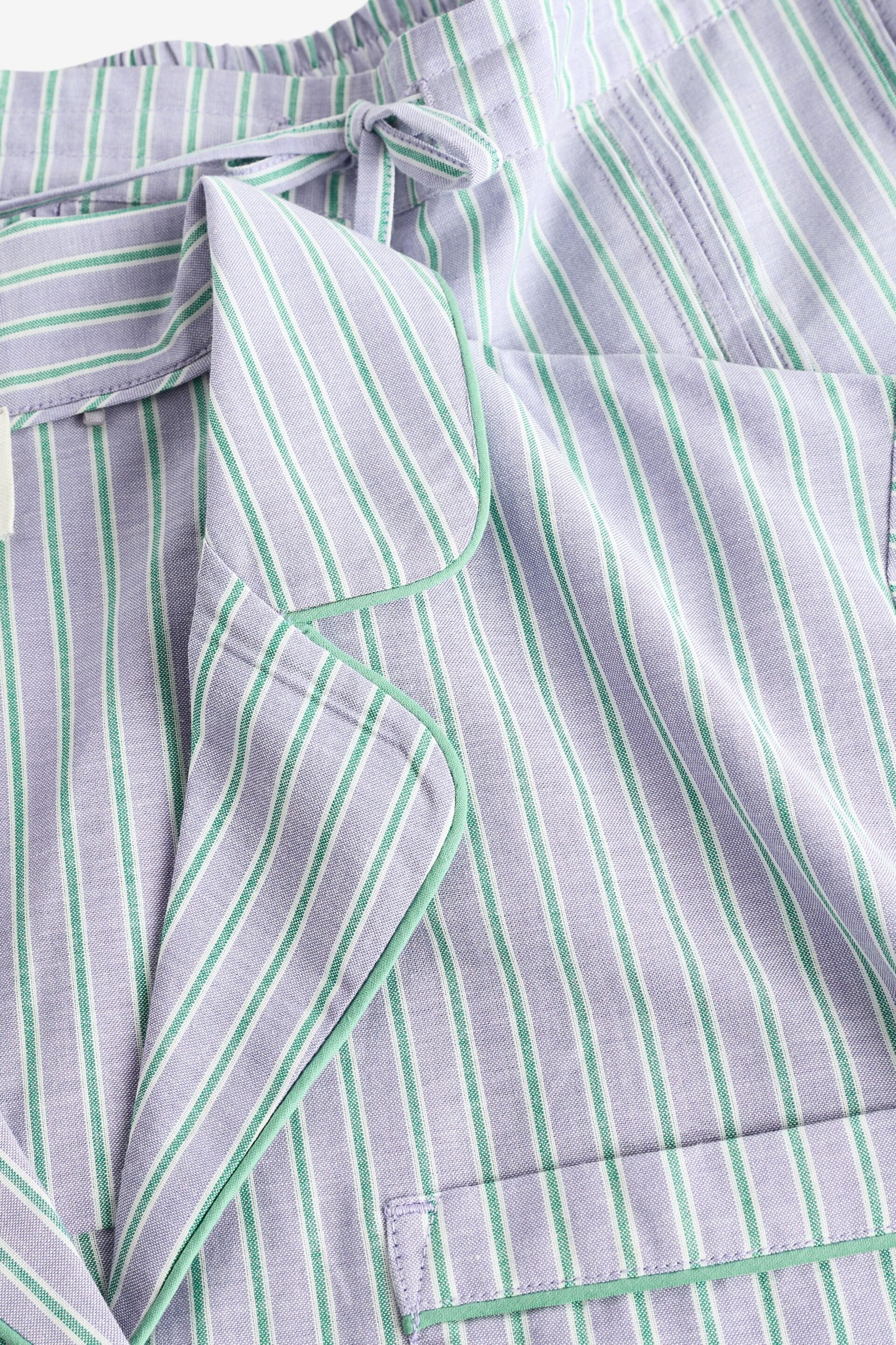 Lilac Purple Stripe Short Sleeve Button Through Pyjamas - Image 12 of 13