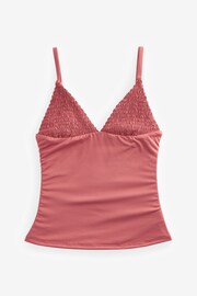 Dusky Pink Shirred Tummy Control Tankini Top - Image 6 of 6